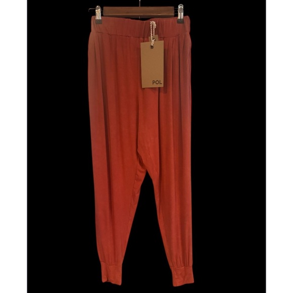 POL Bright Burnt Orange Joggers NWT - Picture 1 of 3